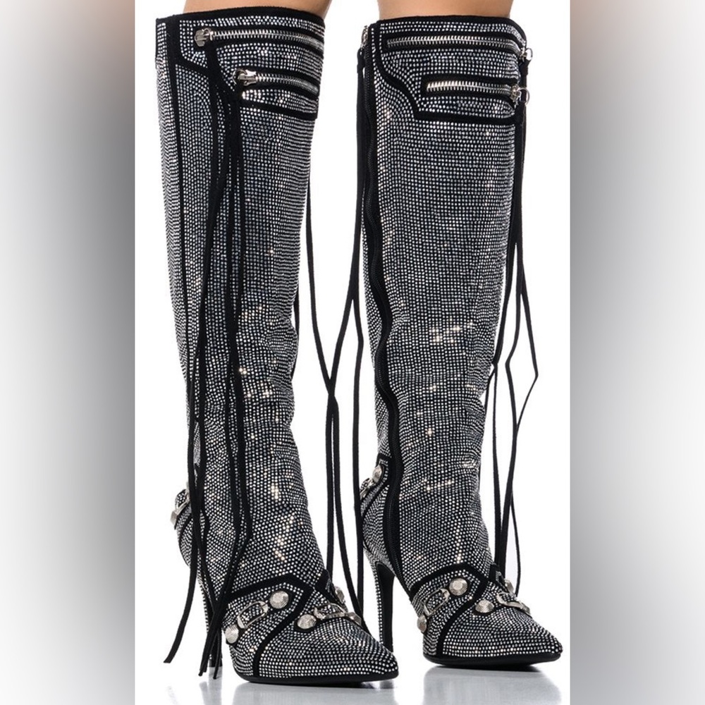 Azalea Wang Rhinestone boots